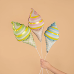 Шар с клапаном (17''/43 см) Мини-фигура, Мороженое, Мятный, Сатин, 1 шт., 25065