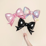 Шар (14''/36 см) Мини-фигура, Бант, Черный, 1 шт., 19441