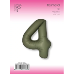 Шар (40''/102 см) Цифра, 4 Slim, Оливковый, Матовый, 1 шт. в уп., B901914MOL