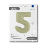 Шар (40''/102 см) Цифра, 5, Оливковый, Сатин, 1 шт. в уп., 400500SOGR-P