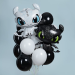 Шар (32''/81 см) Фигура, Любимый Дракон, Белый, 1 шт. в уп., 27118P