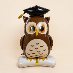 Шар 3D (61''/155 см) Фигура на подставке, Сова Выпускник, 1 шт. в уп., 27286