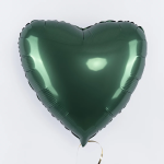 Шар (18''/46 см) Сердце, Темно-зеленый, Сатин, 1 шт., 201500SDVE