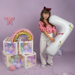 Шар (34''/86 см) Цифра, 7 Slim, Белый, 1 шт. в уп., 131417