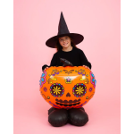 Шар (23''/58 см) Фигура, Тыква Калавера, Оранжевый, 1 шт., 35904WE