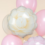 Шар (19''/48 см) Цветок, Камелия, Кремовый, 1 шт. в уп., 27563P