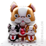 Шар (12''/30 см) Мини-фигура, Бульдог, Коричневый, 1 шт., 902783M