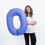 Шар (40''/102 см) Цифра, 0, Голубой Лотос, Матовый, 1 шт. в уп., 400000MLUB-P
