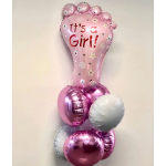 Шар (30''/76 см) Фигура, Ножка малышки, Розовый, 1 шт., 15122