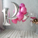 Шар (35''/89 см) Фигура, Полумесяц, Серебро, 1 шт., 901555P