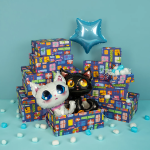 Шар (14''/36 см) Мини-фигура, Котенок, Черный, 1 шт., 902851