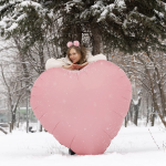 Шар (68''/173 см) Сердце, Светло-розовый, Сатин, 1 шт. в уп.,