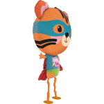 Шар 3D (33''/84 см) Ходячая Фигура, Тигренок Супергерой, 1 шт. в уп., GPW06-P