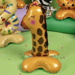 Шар (23''/58 см) Цифра на подставке, 1 Зверята, Жираф, 1 шт. в уп., 24651