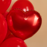 Шар (18''/46 см) Сердце, Красный, Металлик, 1 шт., 123034