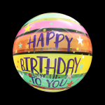 Шар (20''/51 см) Сфера, Deco Bubble, С Днем Рождения! (яркие полосы), Прозрачный, Кристалл, 1 шт. в , 5514204