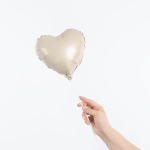 Шар с клапаном (10''/25 см) Мини-сердце, Кремовый, Сатин, 1 шт., 27272