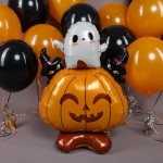 Шар 3D (39''/99 см) Фигура на подставке, Привидение с тыквой, 1 шт. в уп., 25000