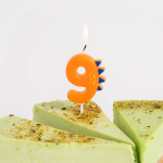 Свеча Цифра, 9 Динозаврик, 3,5*4,5 + 2,5 см, 1 шт. с держат., 639279