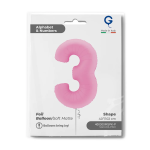 Шар (40''/102 см) Цифра, 3, Розовая Сакура, Матовый, 1 шт. в уп., 400300MSPK-P