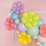 Шар с клапаном (14''/36 см) Мини-цветок, Ромашка, Сиреневый, 1 шт., 23125