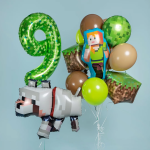 Шар (35''/89 см) Фигура, Пиксельный волк, 1 шт., 26937