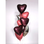 Шар (19''/48 см) Сердце, Темная вишня, 1 шт., 226252