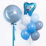 Шар (22''/56 см) Фигура, Зубик, Синий, 1 шт. в уп., 15150P