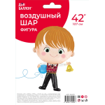 Шар (42''/107 см) Фигура, Школьник, Ученик Мальчик, 1 шт. в уп., 26470