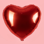 Шар (18''/46 см) Сердце, Красный, Металлик, 1 шт., 123034