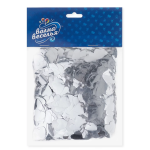 Конфетти фольга Сердце, Серебро, Металлик, 1,5 см, 50 г., 6015257