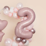 Шар (40''/102 см) Цифра, 2 Slim, Пыльная роза, 1 шт. в уп., 224586