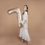 Шар (40''/102 см) Цифра, 7 Slim, Звездное Золото, Матовый, 1 шт. в уп., B901917MSG