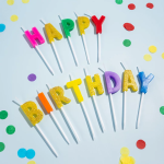 Свечи Буквы Happy Birthday, Ассорти, с блестками, 6 см, 1 шт. с держат., 629248