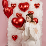 Шар (18''/46 см) Сердце, Красный, Металлик, 1 шт., 123034