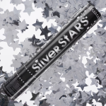 Пневмохлопушка (12/30 см), Звезды фольга, Серебро, Металлик, 1 шт., 823120