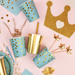 Свечи Роскошная серия, Золото, Металлик, 0,7*7 + 2,5 см, 6 шт. с держат., 802944