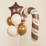 Шар (35''/89 см) Фигура, Леденец трость, Шоколадный/Кремовый, Сатин, 1 шт. в уп., G72235-P