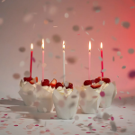 Свечи Гармония, Розовый микс, с блестками, 14,5 см, 12 шт. с держат., 708023