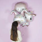 Шар (25''/64 см) Фигура, Цветочный Зайка, 1 шт., G72122