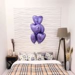 Шар (19''/48 см) Сердце, Пастельный фиолетовый, 1 шт., 758144