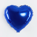 Шар (18''/46 см) Сердце, Синий, Металлик, 1 шт., 123036