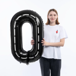 Шар (40''/102 см) Цифра, 0 Пит-Стоп, Черный, 1 шт. в уп., 23660