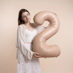 Шар (40''/102 см) Цифра, 2 Slim, Винтажная роза, Матовый, 1 шт., 901912MVR