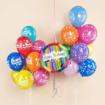 Пиньята складная, Круг, Happy Birthday (яркие полоски), 42*42*9 см, 1 шт. в упак. , 6012315-BX