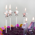 Свеча Цифра, 1 Чистая линия, на шпажке, Сиреневый, 4,7*6,7 + 7 см, 1 шт. с держат., 802791