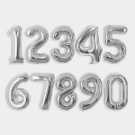 Шар (40''/102 см) Цифра, 2 Slim, Серебро, 1 шт., 901912P