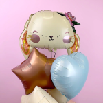 Шар (18''/46 см) Сердце, Светло-голубой, Сатин, 1 шт., 23431