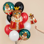 Шар (13''/33 см) Мини-фигура, Король дня, 5 шт. в уп., 943562