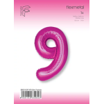 Шар (40''/102 см) Цифра, 9 Slim, Фуше, Металлик, 1 шт. в уп., B901919F